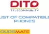 DITO - List of Compatible Phones