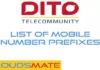 DITO - List of Mobile Number Prefixes