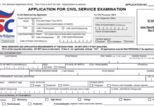 Civil Service Application Form - CS Form No. 100 Revised September 2016